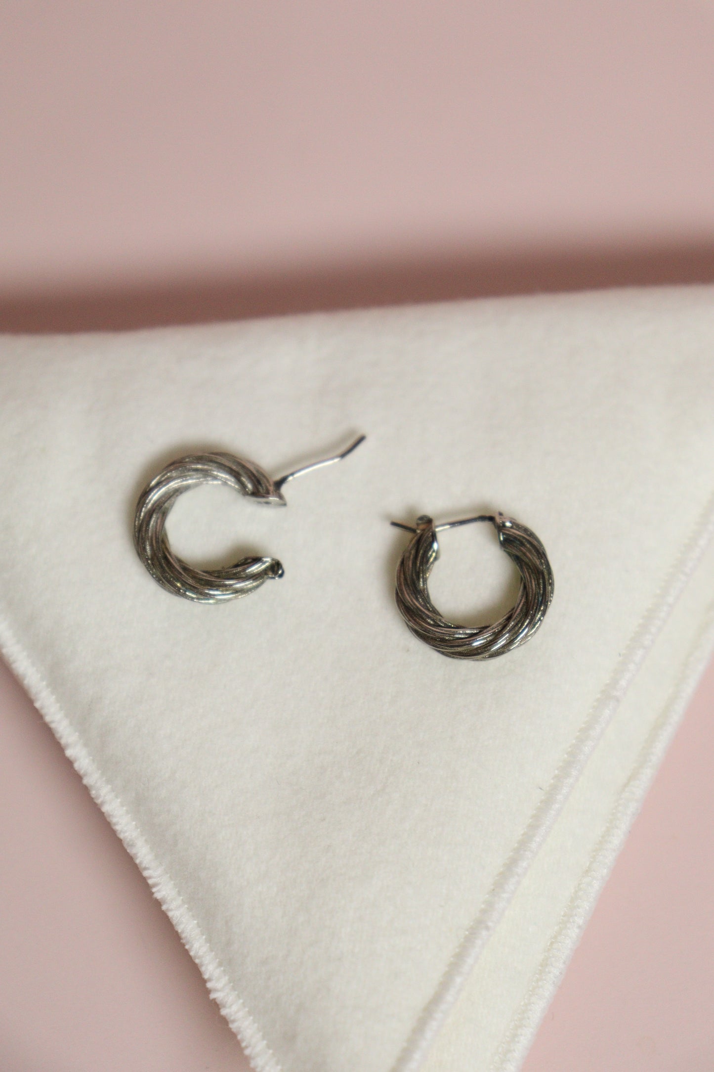 Bottega Veneta Cord Sterling Silver Hoop Earrings