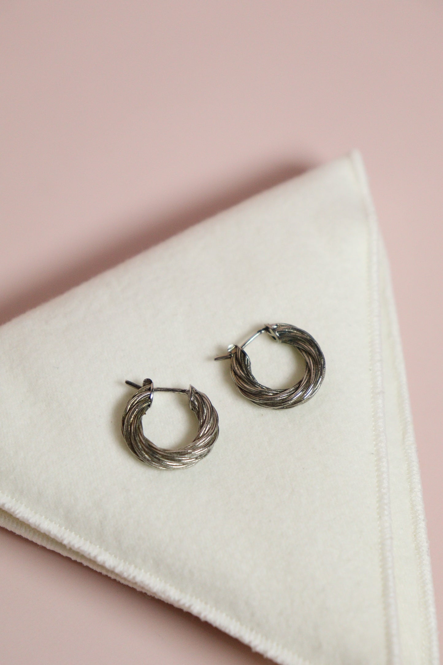 Bottega Veneta Cord Sterling Silver Hoop Earrings
