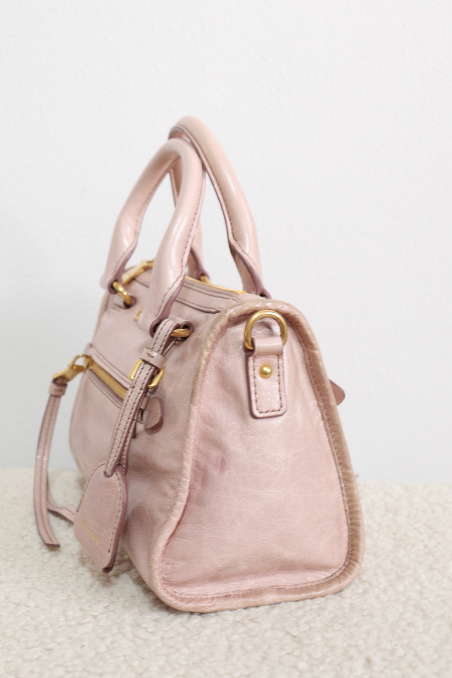 Miu Miu Mini Bauletto Vitello Shine