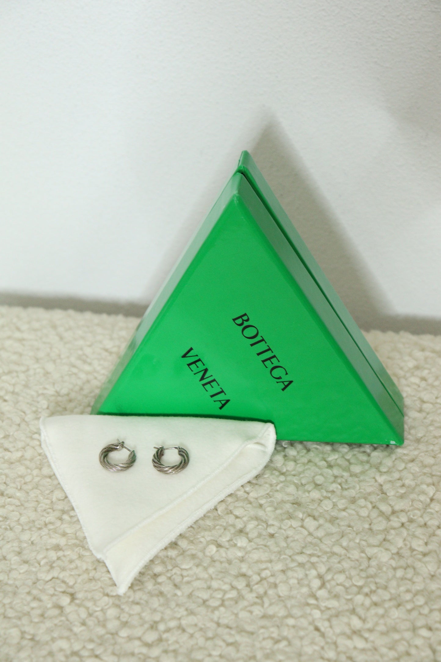 Bottega Veneta Cord Sterling Silver Hoop Earrings