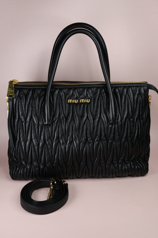 Miu Miu Quilted Nappa Tote