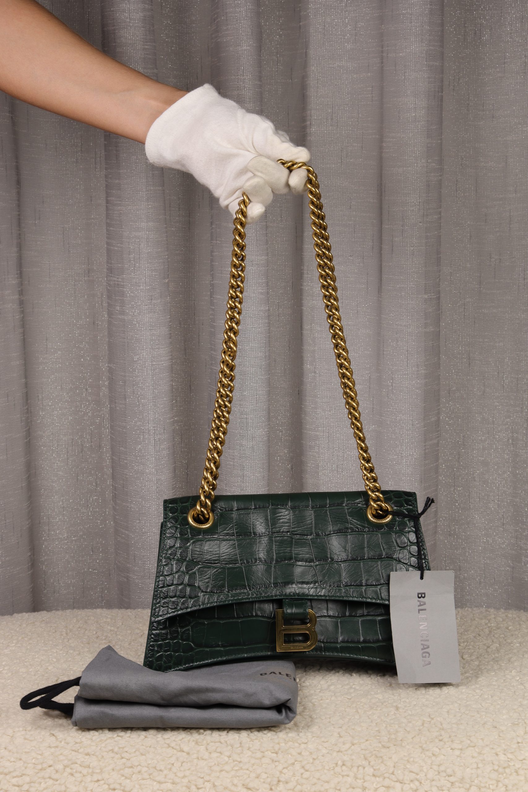 Balenciaga Small Crush Chain | Mock Croco